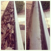 before & after gutter cleaning - jacksonville